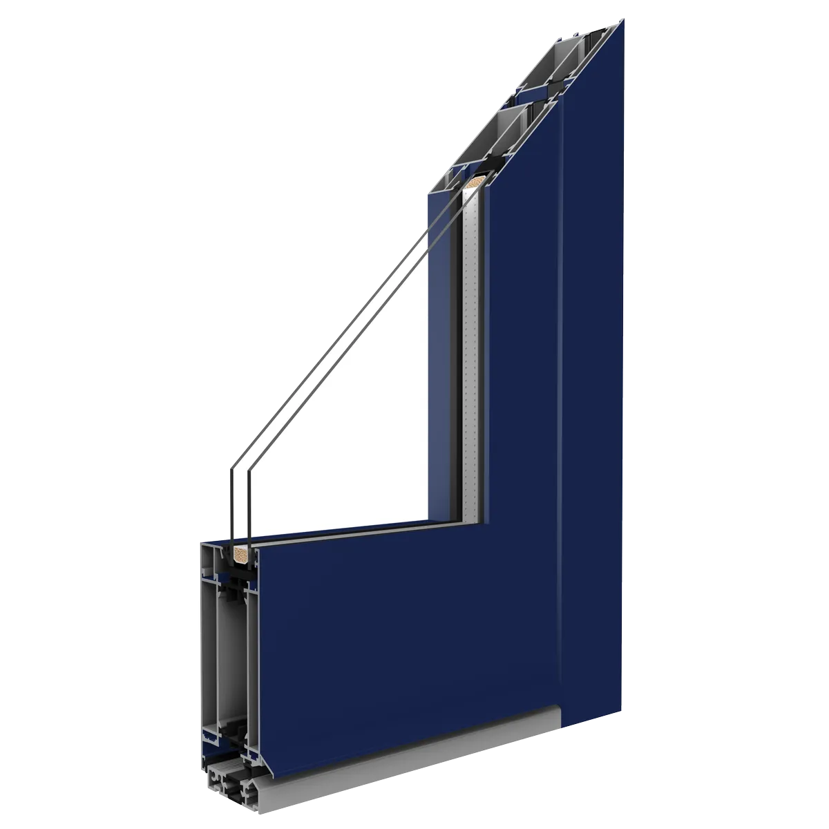 MB-70 aluminium entrance door profile cross-section
