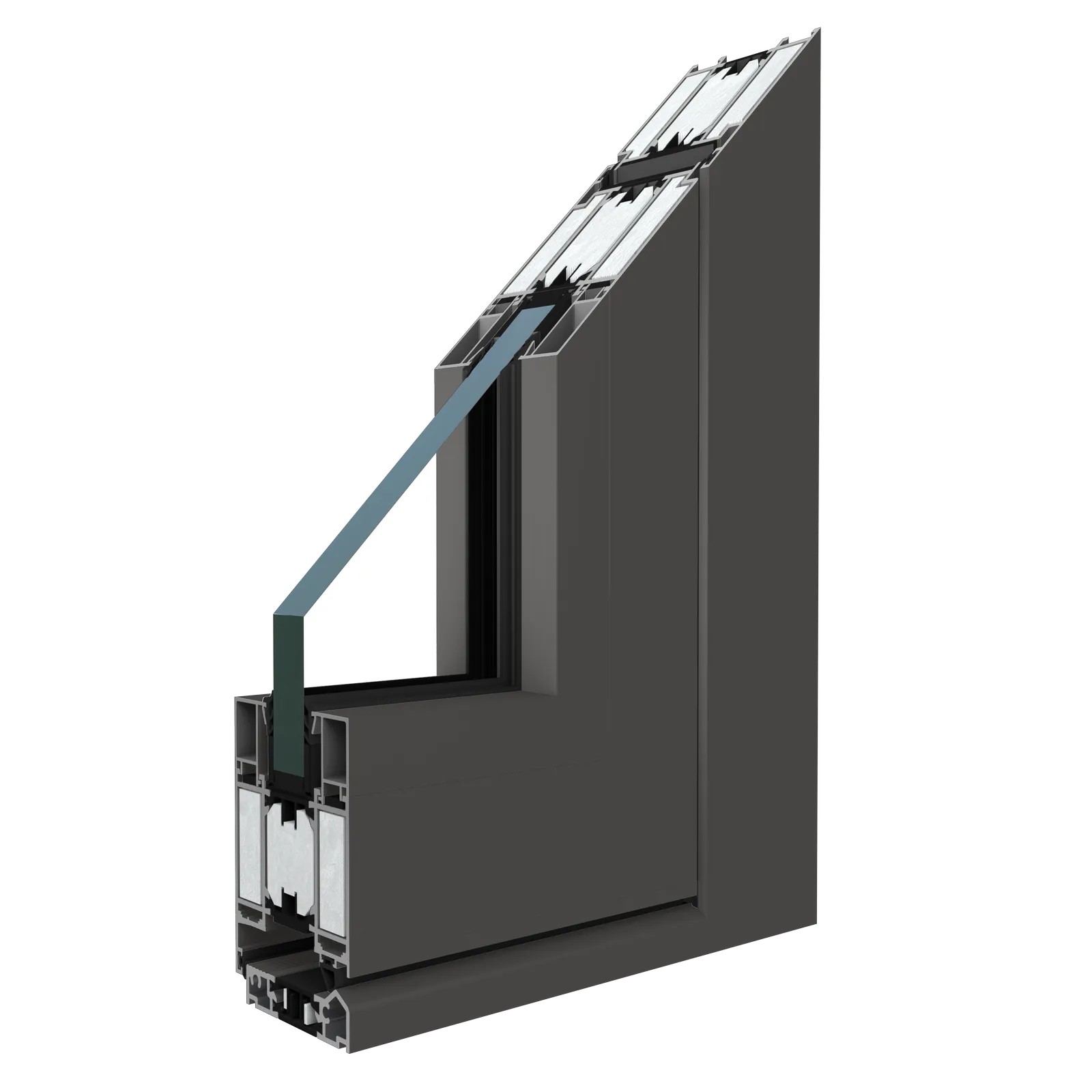 MB-78EI fire-rated aluminium door profile cross-section
