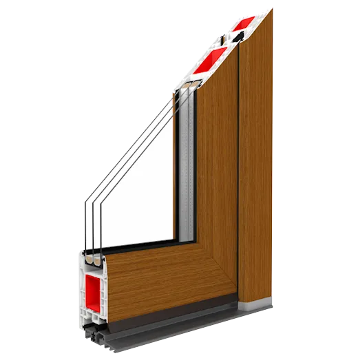 IGLO ENERGY PVC entrance door profile cross-section
