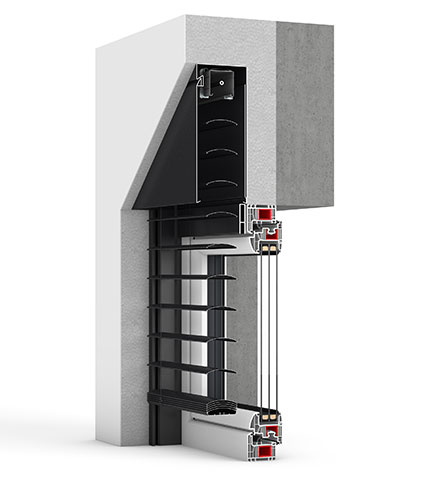 Adaptive Blind exterior venetian blind — recessed facade variant