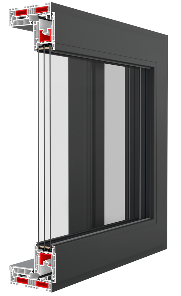 IGLO EDGE SLIDE PVC terrace system profile cross-section