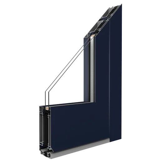 MB-70HI aluminium entrance door profile cross-section