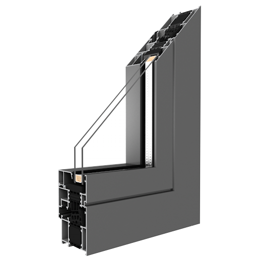 MB-79N SI aluminium window profile cross-section
