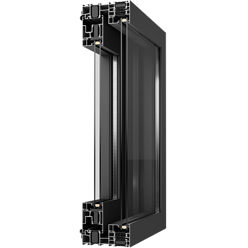MB-77HS HI Monorail aluminium lift-and-slide terrace system profile cross-section