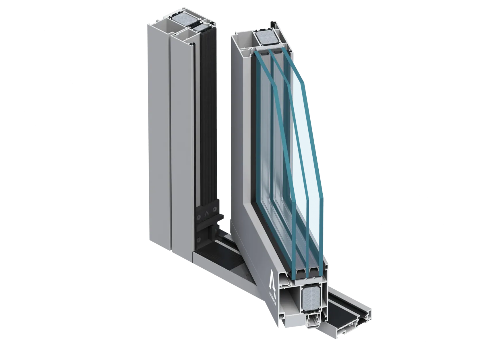 PIVOT aluminium exterior door profile with offset pivot