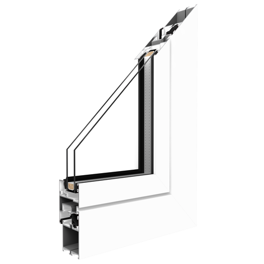MB-45 interior aluminium window profile cross-section