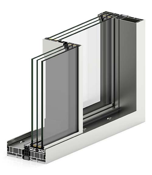 COR VISION PLUS minimal-frame aluminium sliding terrace system
