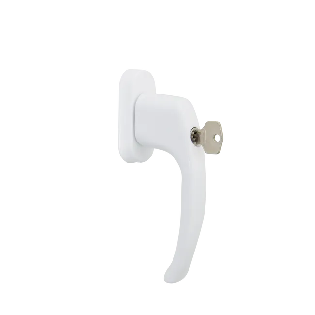 Window handle with key — White